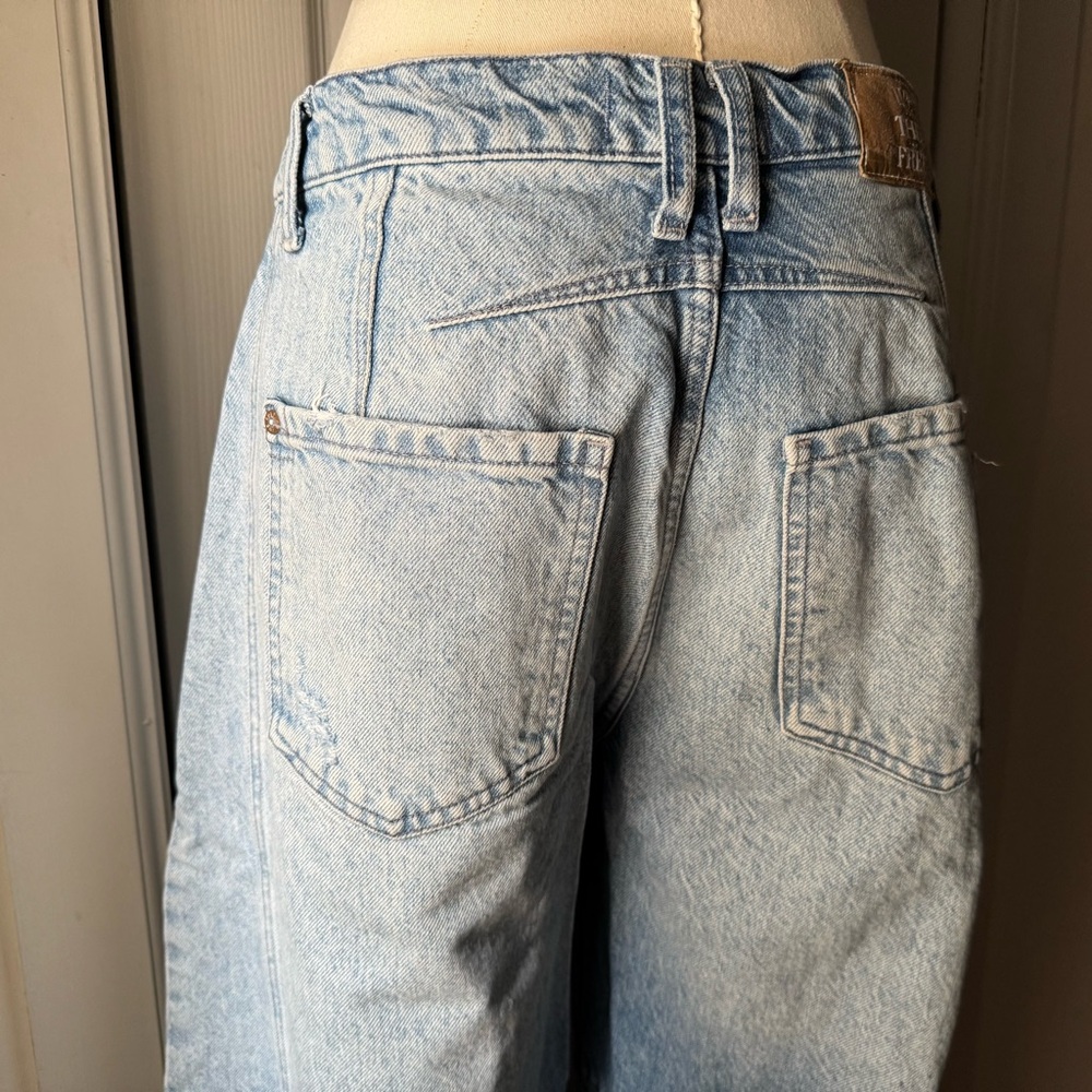 Free People Good Luck Mid-Rise Barrel Jeans in Barnyard Blue - Picture 11 of 13